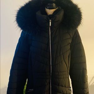 DKNY faux-fur Trim Puffer Jacket